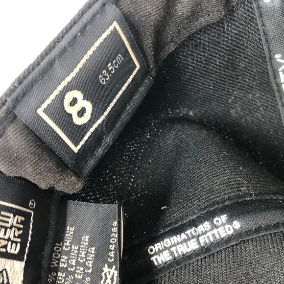 New Era 59FIFTY Cincinnati Reds Wool Fitted Cap Hat Size 8 VTG True Fitted Black - Picture 11 of 12